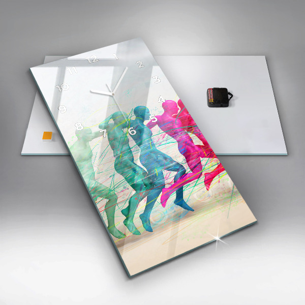 Horloge rectangulaire verticale Des gens colorés