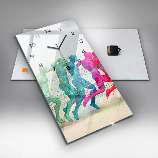 Horloge rectangulaire verticale Des gens colorés