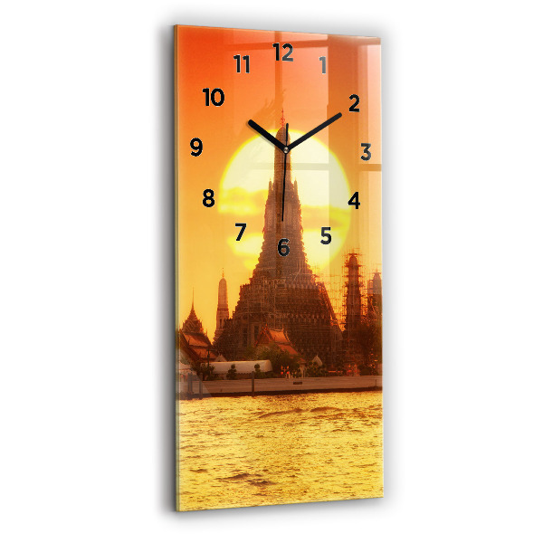 Horloge rectangulaire verticale Wat Arun, Bangkok, Thaïlande