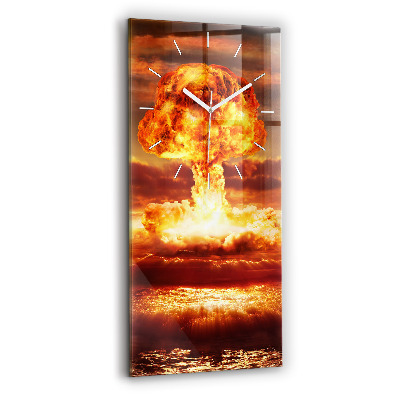 Horloge rectangulaire verticale 'Explosion d''une bombe atomique'