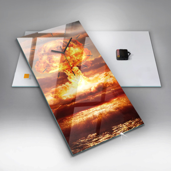 Horloge rectangulaire verticale 'Explosion d''une bombe atomique'