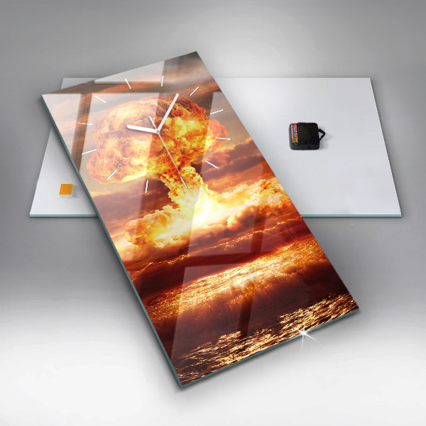 Horloge rectangulaire verticale 'Explosion d''une bombe atomique'