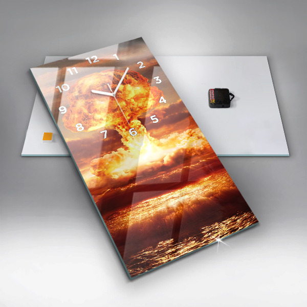 Horloge rectangulaire verticale 'Explosion d''une bombe atomique'