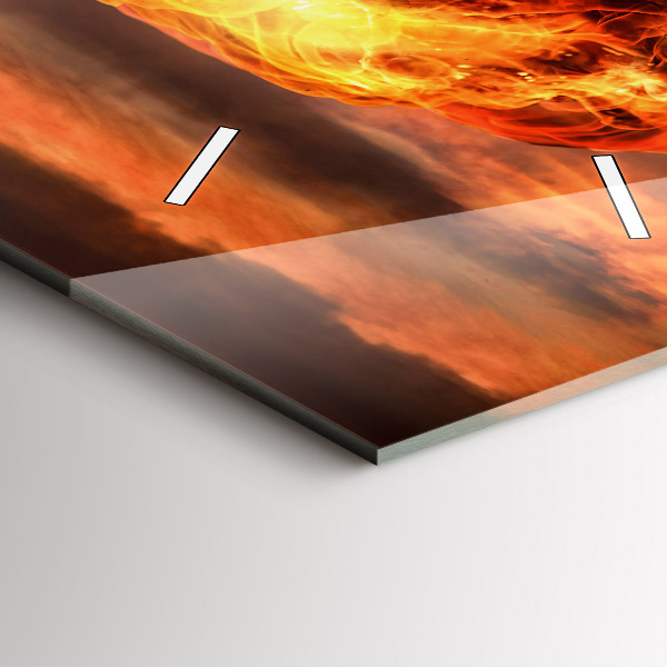 Horloge rectangulaire verticale 'Explosion d''une bombe atomique'