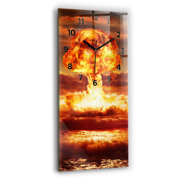 Horloge rectangulaire verticale 'Explosion d''une bombe atomique'