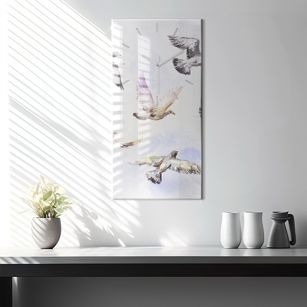 Horloge rectangulaire verticale Oiseaux en vol