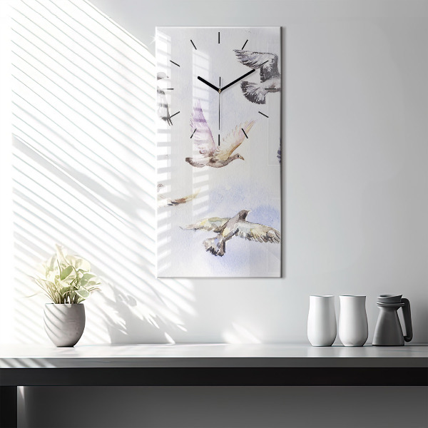Horloge rectangulaire verticale Oiseaux en vol