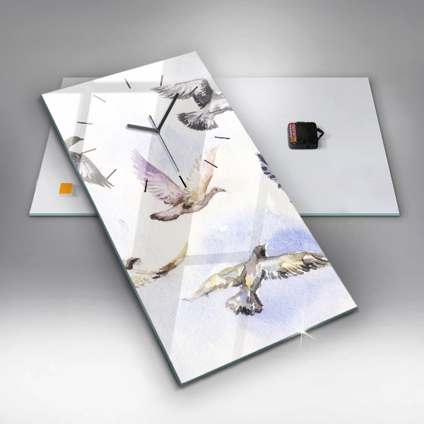 Horloge rectangulaire verticale Oiseaux en vol