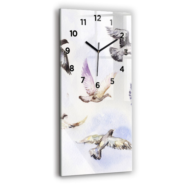 Horloge rectangulaire verticale Oiseaux en vol