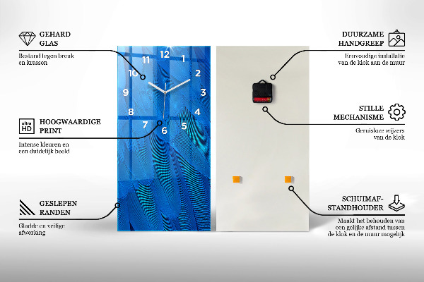 Horloge rectangulaire verticale Voiture avec planche de surf