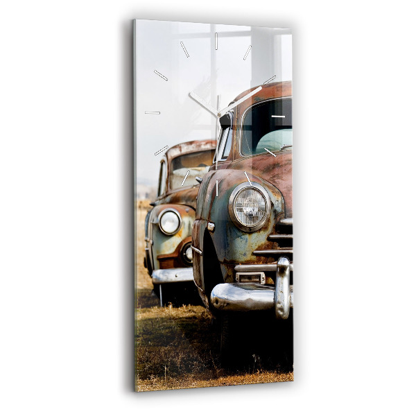 Horloge rectangulaire verticale Vieilles voitures