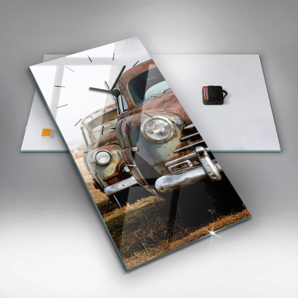Horloge rectangulaire verticale Vieilles voitures
