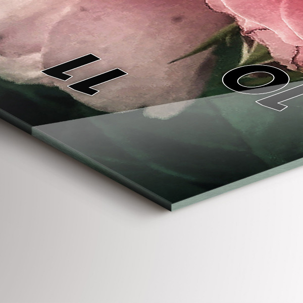 Horloge murale verticale Bouquet de roses roses