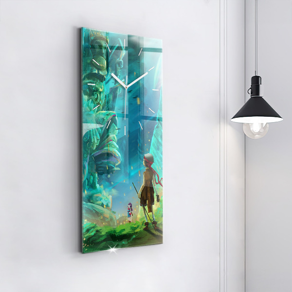 Horloge murale verticale Enfants dans la forêt