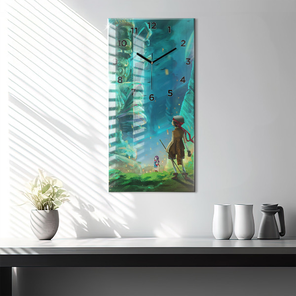Horloge murale verticale Enfants dans la forêt