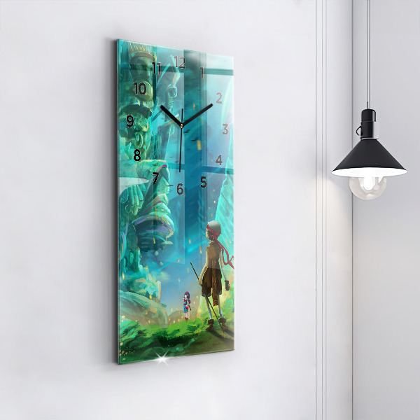Horloge murale verticale Enfants dans la forêt
