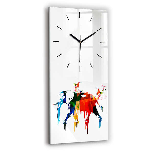 Horloge murale verticale Éléphant peint en couleurs