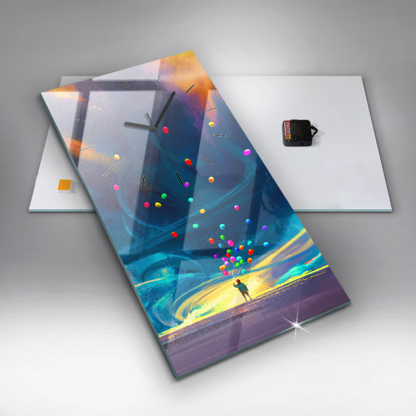 Horloge murale verticale Bébé et ballons