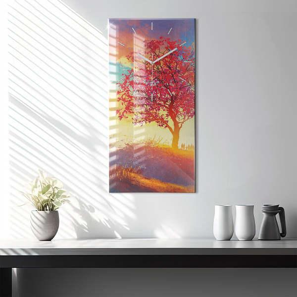 Horloge murale verticale 'Paysage d''automne'