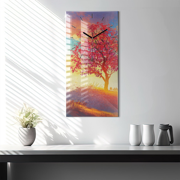 Horloge murale verticale 'Paysage d''automne'