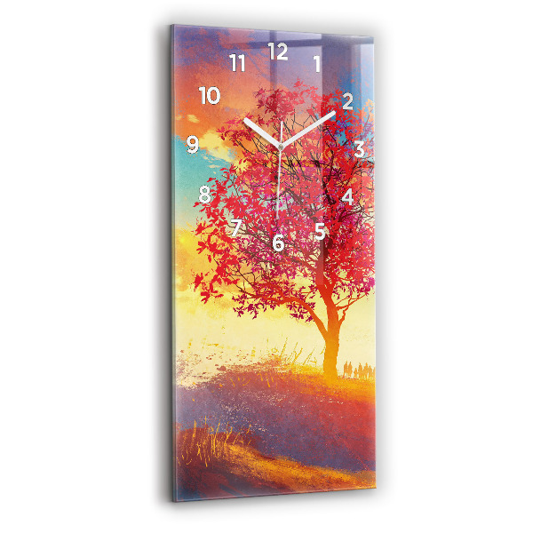 Horloge murale verticale 'Paysage d''automne'