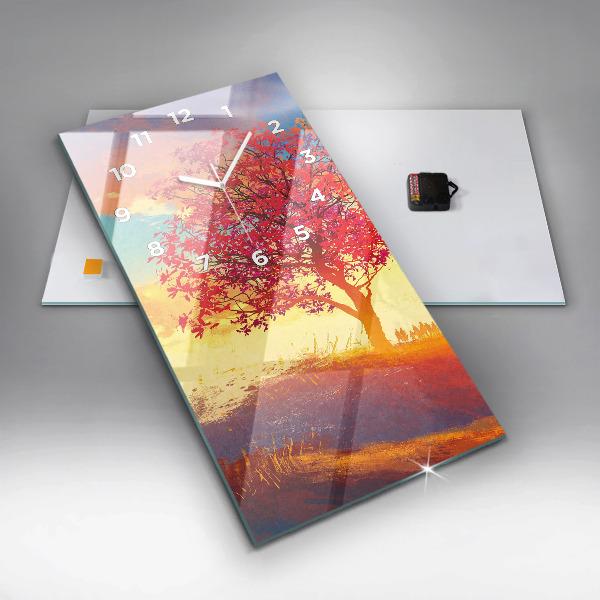 Horloge murale verticale 'Paysage d''automne'