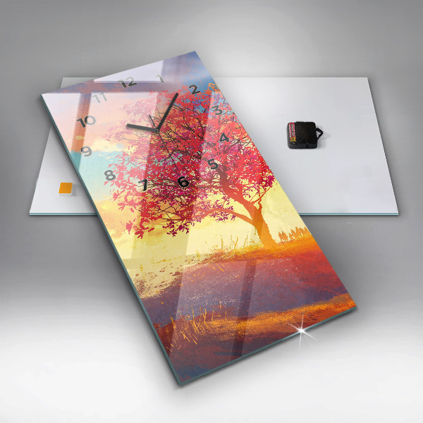 Horloge murale verticale 'Paysage d''automne'