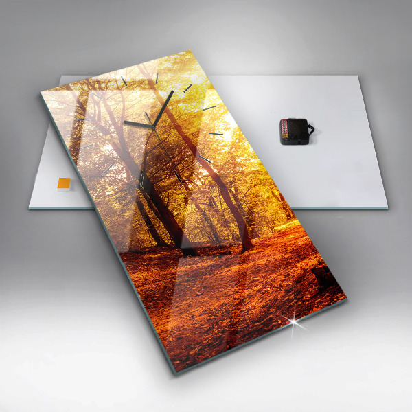 Horloge murale verticale Paysage forestier au soleil