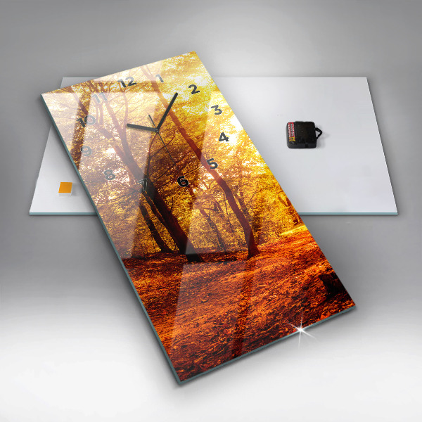 Horloge murale verticale Paysage forestier au soleil