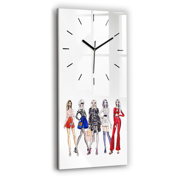 Horloge murale verticale Filles à la mode