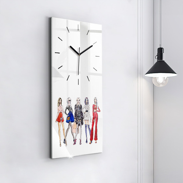 Horloge murale verticale Filles à la mode