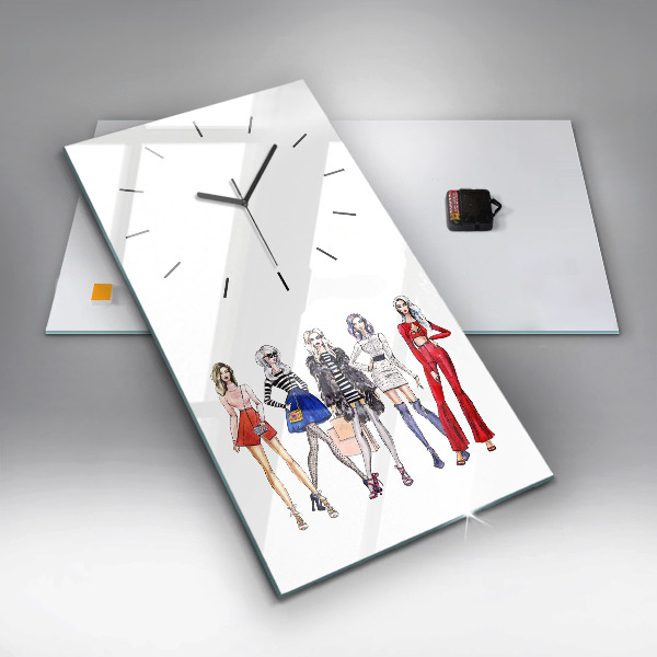 Horloge murale verticale Filles à la mode