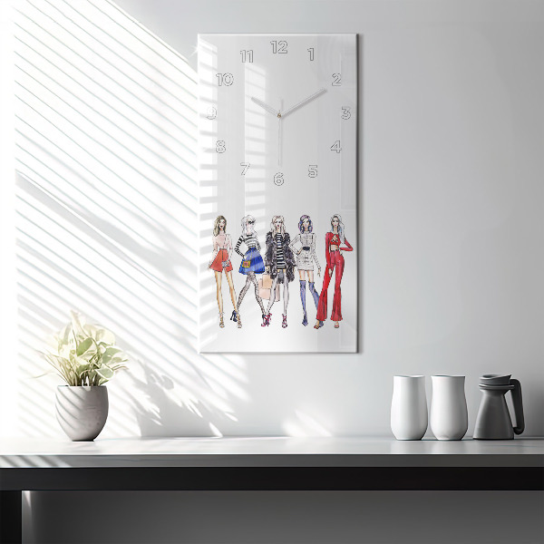 Horloge murale verticale Filles à la mode