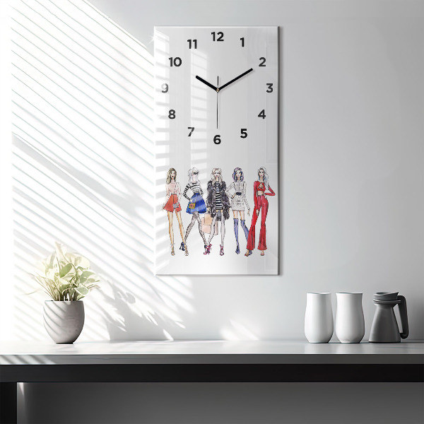 Horloge murale verticale Filles à la mode