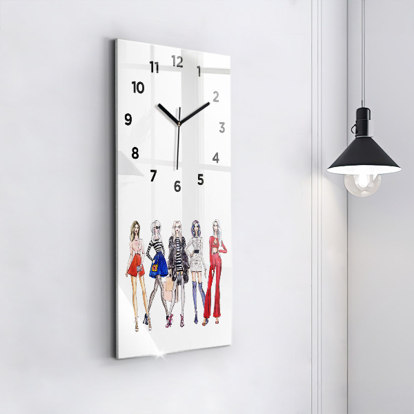Horloge murale verticale Filles à la mode