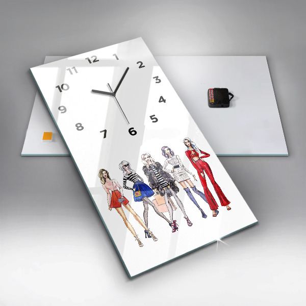 Horloge murale verticale Filles à la mode