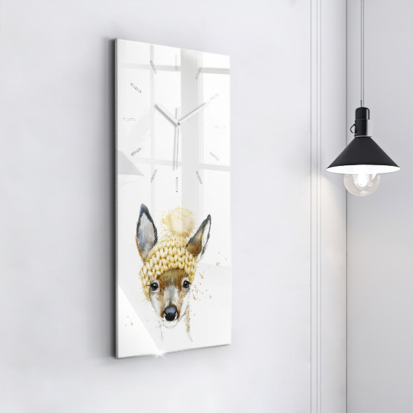 Horloge murale verticale Un cerf