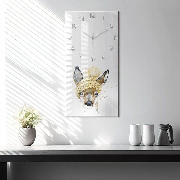 Horloge murale verticale Un cerf