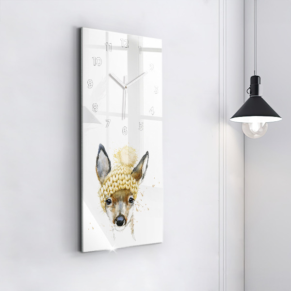 Horloge murale verticale Un cerf