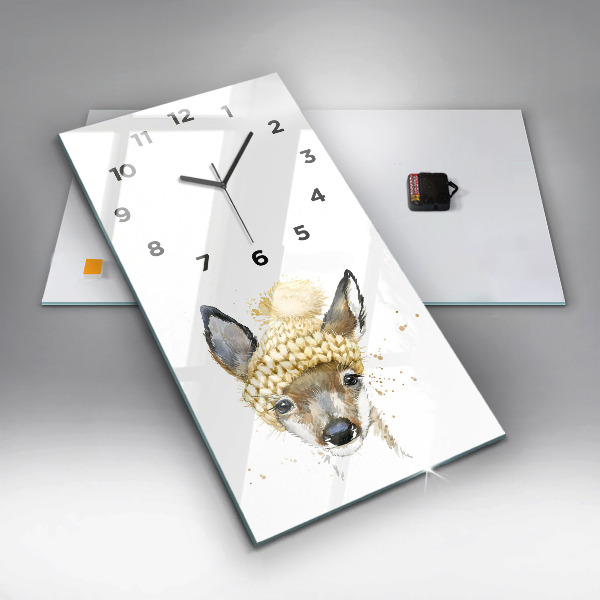 Horloge murale verticale Un cerf