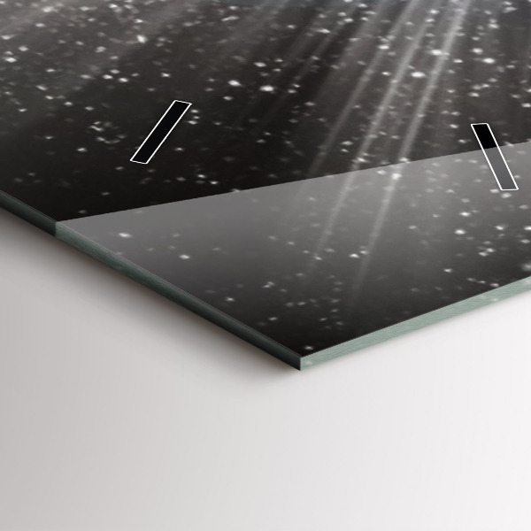 Horloge rectangulaire verticale Terre Lune Soleil