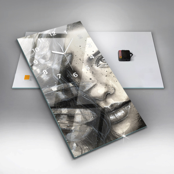 Horloge murale verticale Portrait peint