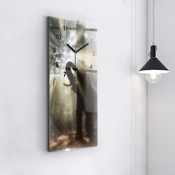 Horloge murale verticale Éléphant dans la jungle