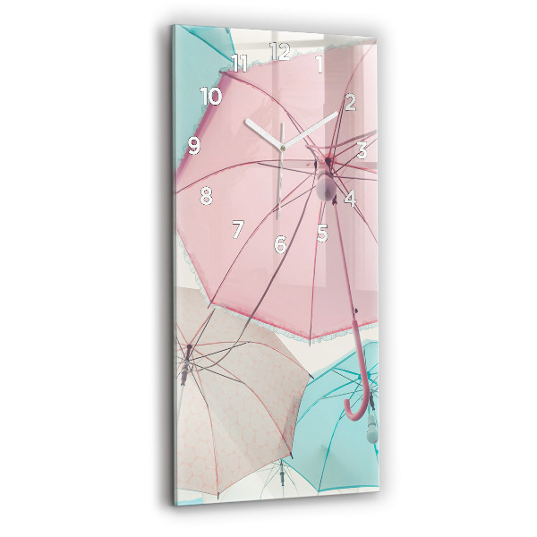 Horloge murale verticale Parapluies pastel