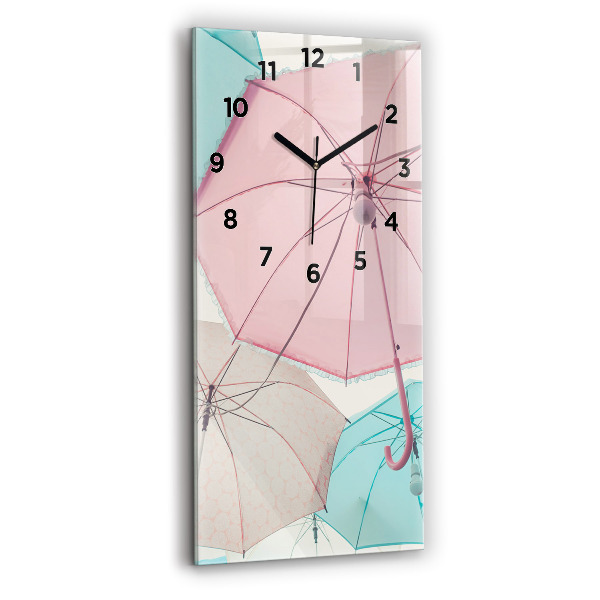Horloge murale verticale Parapluies pastel
