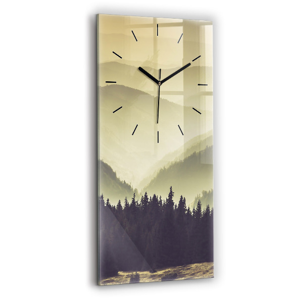 Horloge murale verticale Pentes brumeuses des montagnes