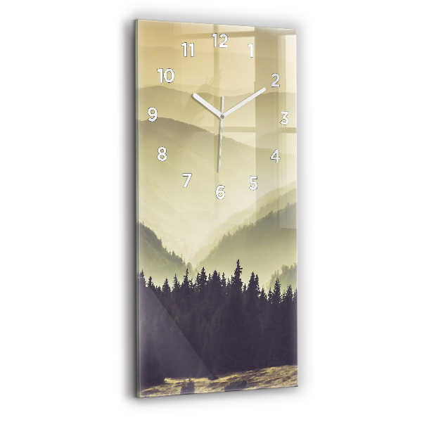Horloge murale verticale Pentes brumeuses des montagnes
