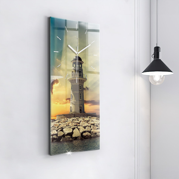 Horloge murale verticale 'Phare sur l''eau'
