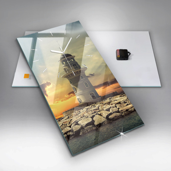 Horloge murale verticale 'Phare sur l''eau'