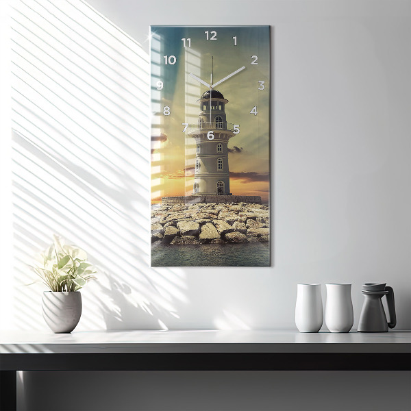 Horloge murale verticale 'Phare sur l''eau'